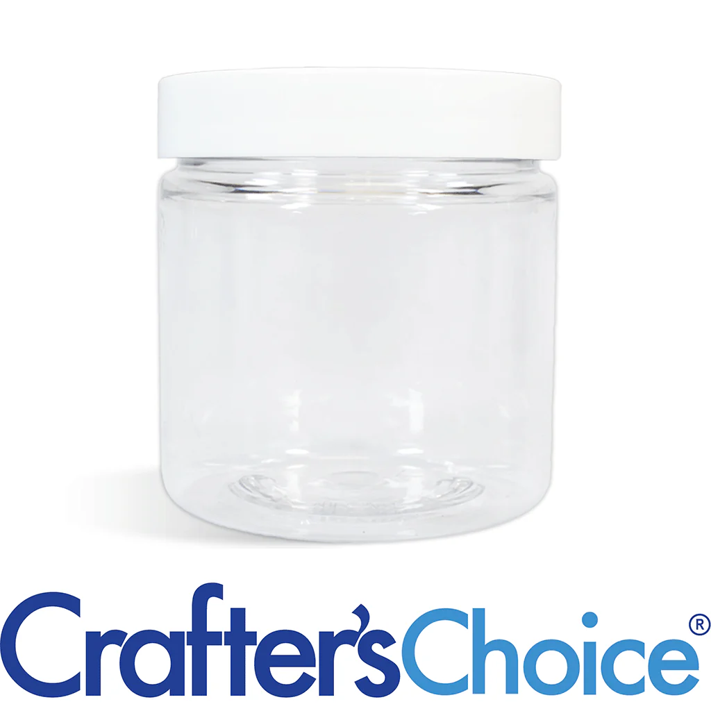 8 oz Clear Basic Jar & White Straight Top Set